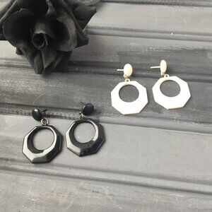 Black + White Earring Lot (Lot of 2)